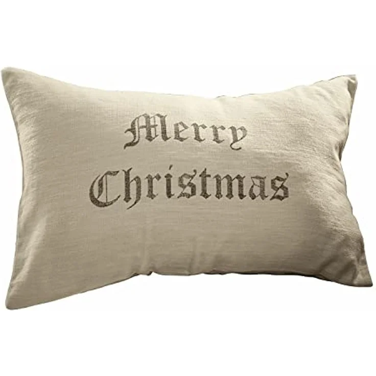 Mirabeau Kissenhülle Kissenhülle Merry Christmas creme/grau – Bild 1
