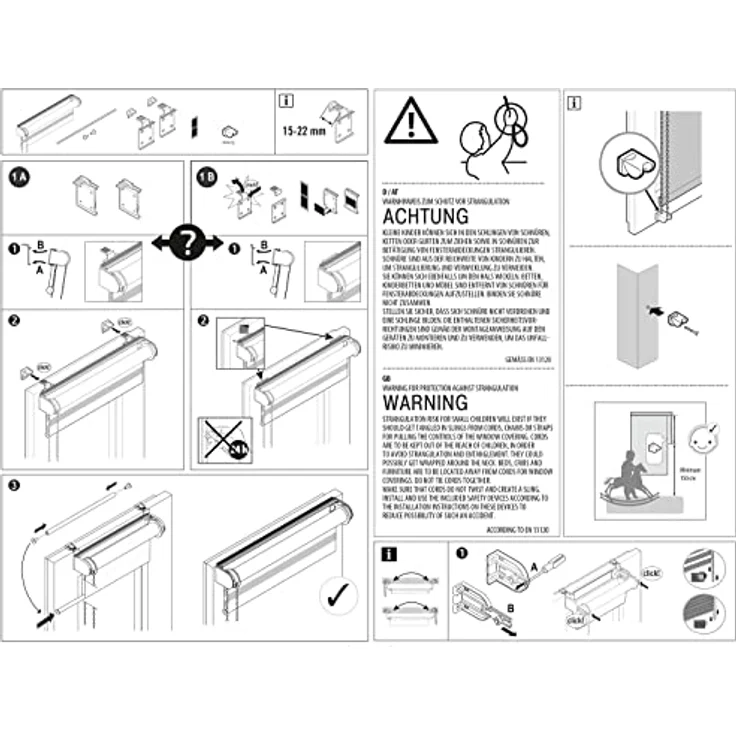 Seitenzugrollo Duo Klemmrollo Easyfix, my home, Lichtschutz, ohne Bohren, freihängend, Klemmfix, halbtransparent, vormontiert auf Montageschiene – Bild 10