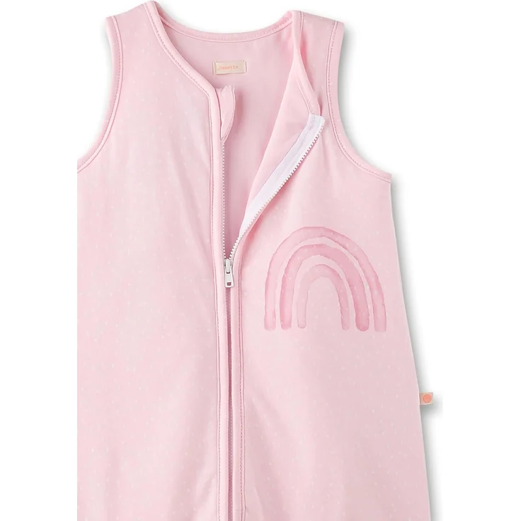 SANETTA Baby-Schlafsack mit Füßen Rosa | Praktischer und bequemer Unisex-Schlafsack aus Bio-Baumwolle. Baby-Schlafsack mit Reißverschluss und Regenbogen-Print | Baby Sleeping Bag – Bild 3