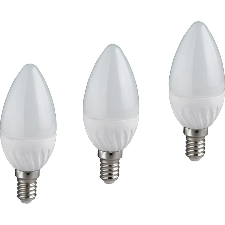 E14 LED 3 Stk. - 4 Watt, 320 Lumen, 3000 Kelvin warmweiß, Ø3,7cm - nicht dimmbar