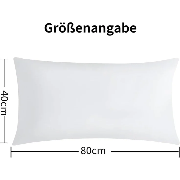 2er Set Kissenbezug 40x80 Weiß Mikrofaser Reißverschluss – Bild 7