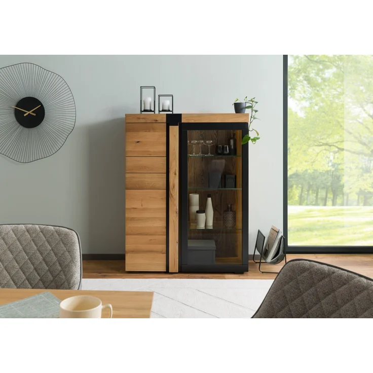 Highboard Eiche 110x45x144 natur geölt ROTTERDAM #100 – Bild 9