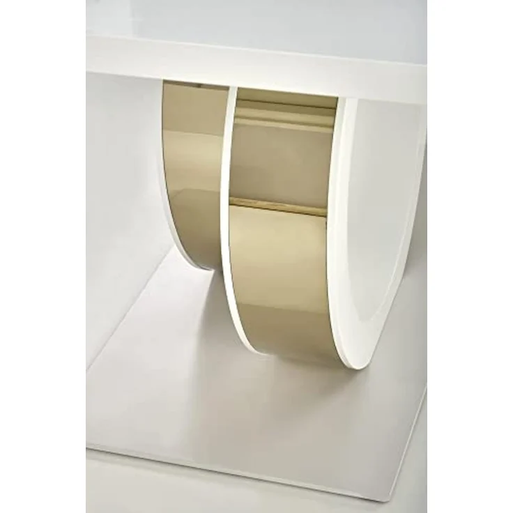 designimpex Esstisch Design HAG-777 Weiß Hochglanz - Gold ausziehbar 160 - 200 cm – Bild 5
