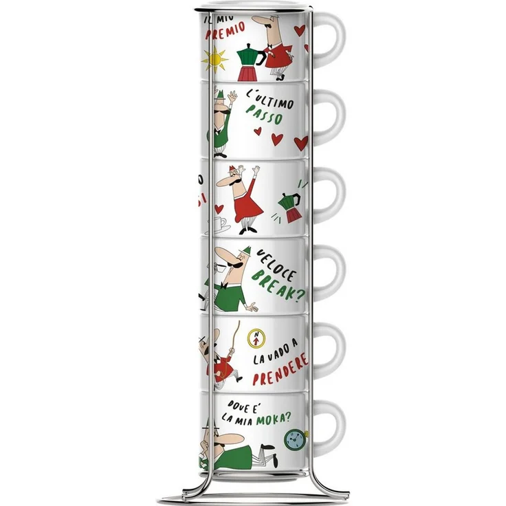 Bialetti Set 6 Tassen Italia mit Metallgestell – Bild 3