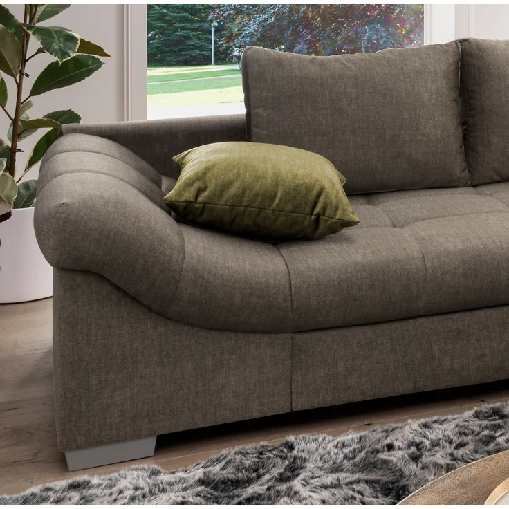 Polsterecke >Althea< Schlaffunktion, Rutsche, Bezug braun - 298x65x202 (BxHxT) – Bild 3