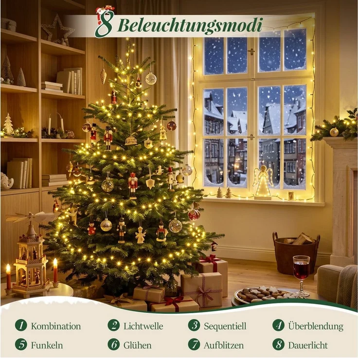 Salcar LED-Lichterkette 2m-100m LED Lichterkette Weihnachtsbaum 20-1660er LED Weihnachtsdeko – Bild 2