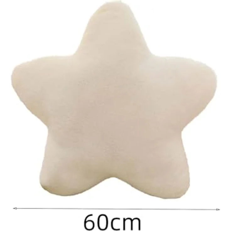 Kuschelkissen Kinder Sternkissen, Plüsch Kissen Dekokissen für kuschelecke kinderzimmer, Weiche Flauschige Sternform Zierkissen Sofakisse für Heimdekoration (Weiß,60cm) – Bild 8