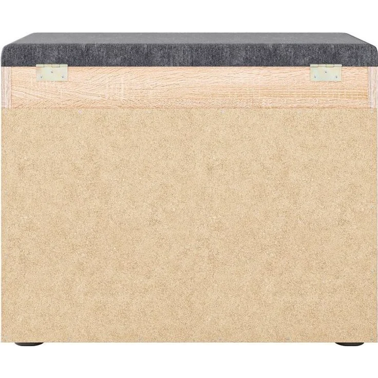 KOMTO Schuhschrank Schuhbank mit Sitzfläche Schuhschrank mit Sitzbank Flur Bank Sofia Eiche 60 x 48 x 32 cm – Bild 3