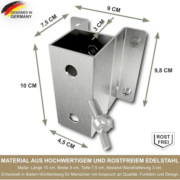KDR Produktgestaltung Schirmhalter Wandmontage Sonnenschirmhalter Wand Sonnenschirmständer Sonnenschirm, für Stöcke bis Ø 38 mm – Bild 3