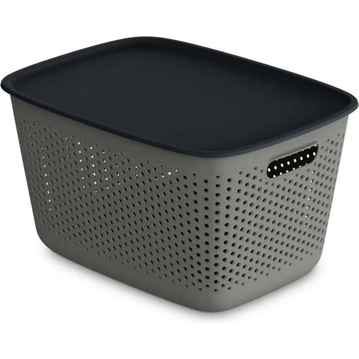 Kreher Aufbewahrungskorb Mehrzweckkorb, Aufbewahrungsbox mit Deckel (Farbe wählbar) (2 St) – Bild 3
