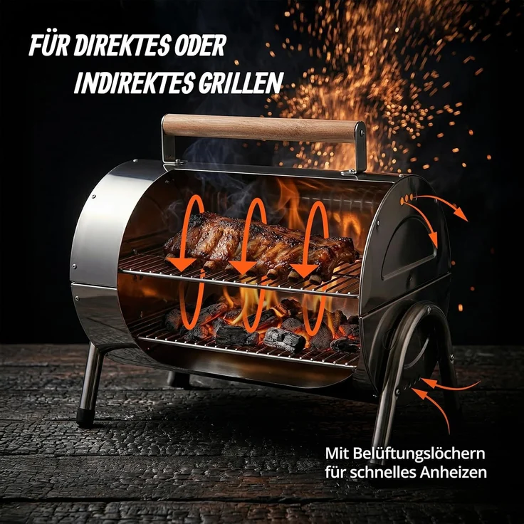 Relaxdays Tischgrill mit 2 Grillflächen, 35 x 41,5 x 24,5 cm – Bild 3