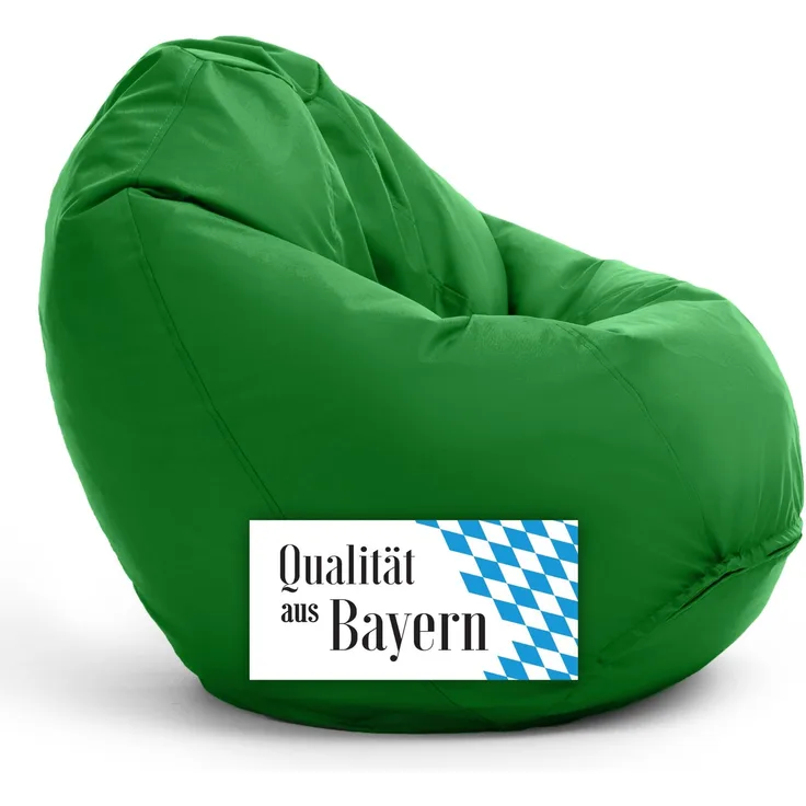 Bruni Kinder-Sitzsack Classico S in Tannengrün – Sitzsack mit Innensack für Kinder, Abnehmbarer Bezug, lebensmittelechte EPS-Perlen als Bean-Bag-Füllung, aus Deutschland