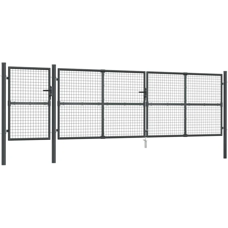 vidaXL Maschen-Gartentor Anthrazit 500x125 cm Verzinkter Stahl 154549 – Bild 2