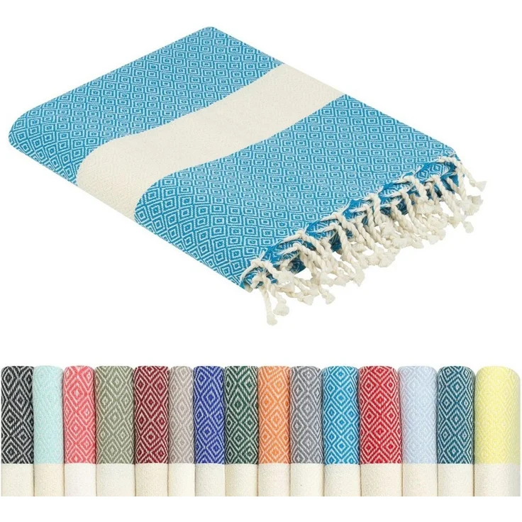 furora HOLIDAY Strandtuch groß 100x200 cm Strand Tuch, aus Baumwolle, Hamamtuch Badetuch, leicht, lang, dünn & kompakt – Bild 5