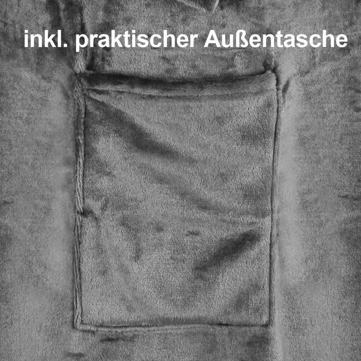 Wohndecke Kuscheldecke Arm (V), Gräfenstayn, warme Ärmeldecke - TV Decke zum Anziehen - 200x150 cm grau – Bild 2