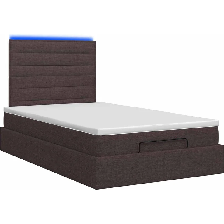 vidaXL Ottoman-Bett mit Matratze und LED Dunkelbraun 120 x 200 cm 3457982 – Bild 9