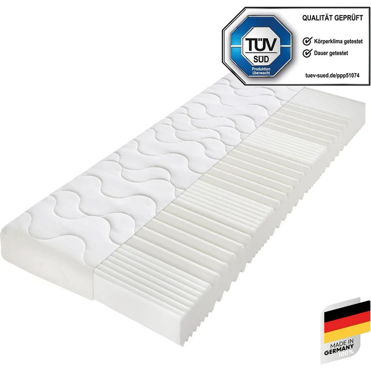 7-Zonen Matratze Double DeLuxe: TÜV-geprüft & Made in Germany 80x200 H4