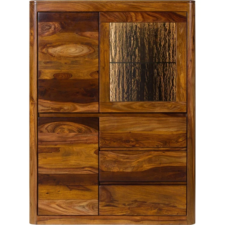 Highboard Sheesham 109 x 40 x 145 walnuss gewachst TORONTO LUX #209 – Bild 7