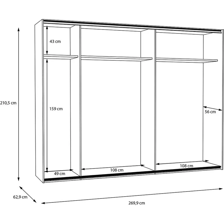Kleiderschrank Winston / Whenua, Holzwerkstoff, Grün, Holzfarben, 270 x 211 x 61 cm – Bild 7