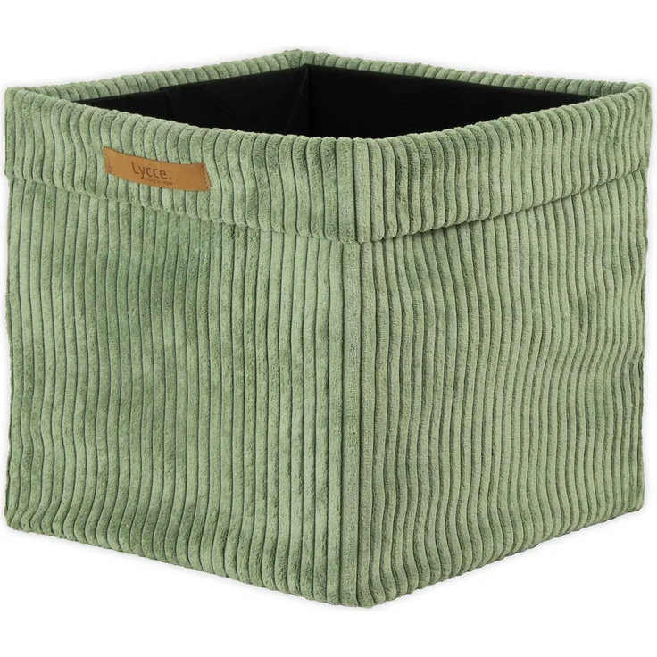 Lycce faltbare Aufbewahrungsbox - Cord, passend für Kallax Regal, abnehmbarer Bezug, robust, formstabil Salbeigrün 31x33x33cm – Bild 1