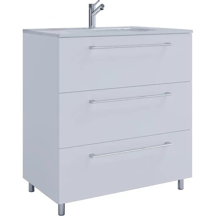 VCM Badmöbel Waschtisch Badinos 914853 Weiß H. 86 x B. 80 x T. 46 cm