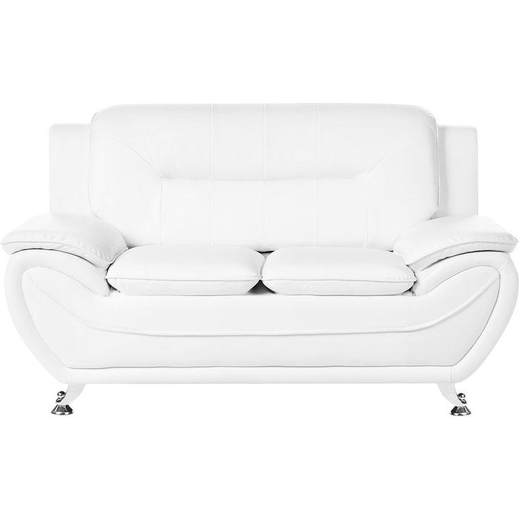 Sofa 2-Sitzer LEIRA Kunstleder Weiß