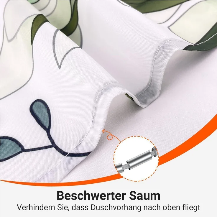 Duschvorhang 220x200cm Grün Blätter Grüne Grasblume 220 x 200 cm – Bild 6
