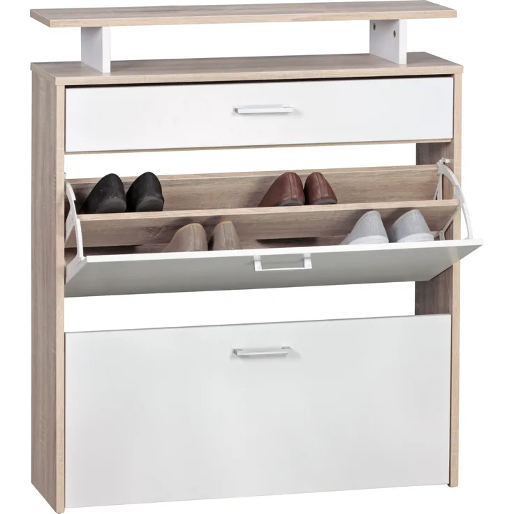 Wohnling Schuhkipper FB42994 Holz 80 x 95 x 24 cm Modern Sonoma Eiche