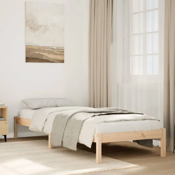 vidaXL Massivholzbett Extra Lang ohne Matratze 90x210 Kiefernholz 852402 – Bild 1