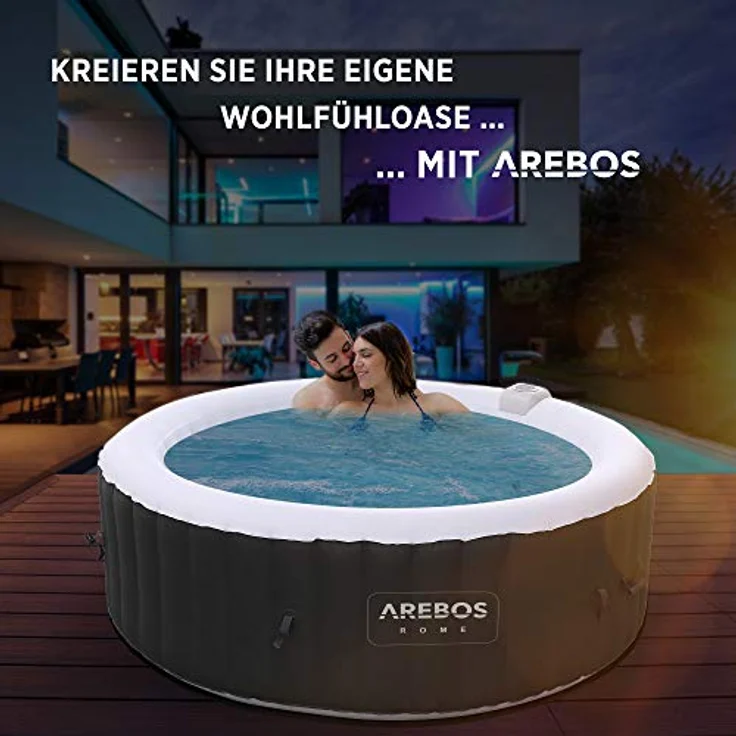 AREBOS Komfort-Set 2 Nackenkissen und Getränkehalter für Whirlpool, weiß, 100% wasserdicht, ergonomisch geformt, langlebiger Polyurethan-Schaum – Bild 4