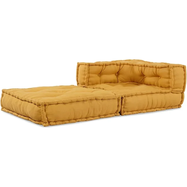 vidaXL Modulares Sofaelement Gelb 70x70x54 cm Stoff 4019037 – Bild 4