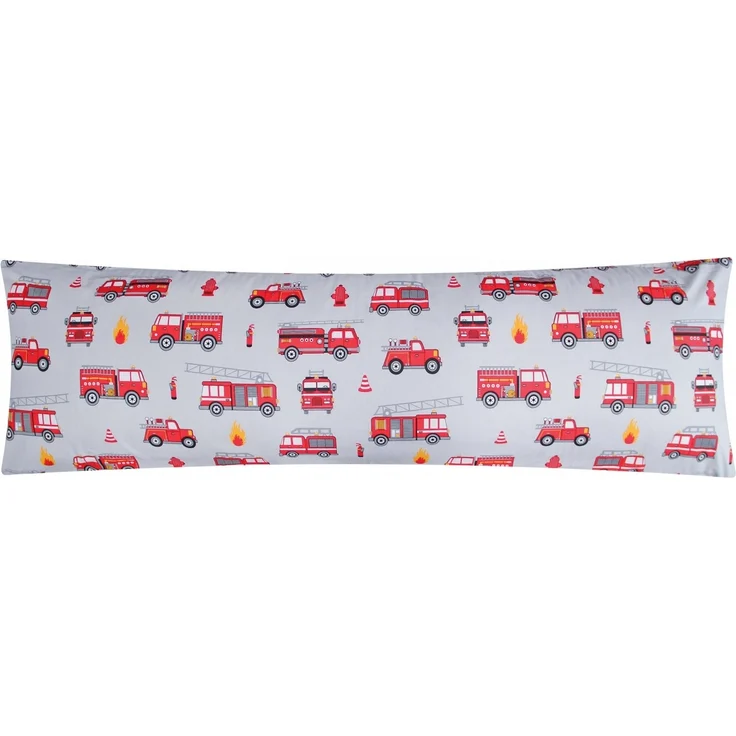 Heubergshop Seitenschläferkissenbezug, (1 Stück), 40x145cm Feuerwehr grau rot 100% Baumwolle Kinder (EW Feuerwehr Grau) – Bild 1