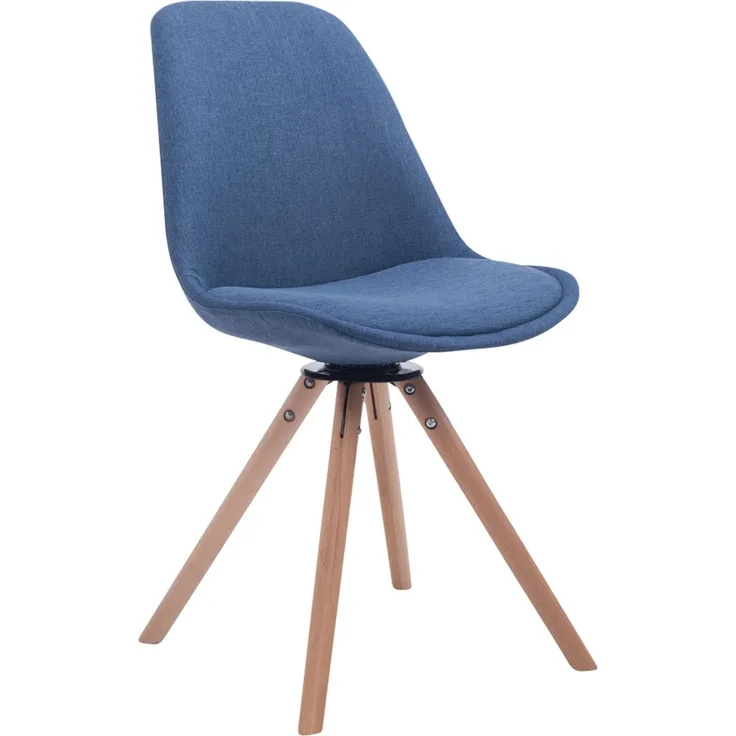 Besucherstuhl PERTH - Stoff Blau 48x56x84 cm Rund | Besucherstühle Konferenzstuhl Wartezimmerstuhl Bürostühle Bürostuhl Konferenzraum Wartezimmer