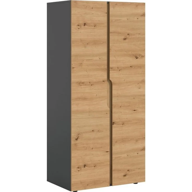 Home affaire Kleiderschrank BJÖRNEBORG, TOPSELLER!, Schlafzimmerschrank, Garderobe, Schrank (inklusive Wechselblende in anthrazit und Artisan Eiche Nachbildung) Breite 80cm, Kleiderstange, 2 Böden – Bild 4