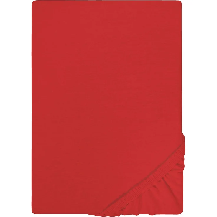 Biberna Jersey-Spannbetttuch, 100 % Baumwolle, Rot, 1x 140x200 cm - 160x200 cm – Bild 5