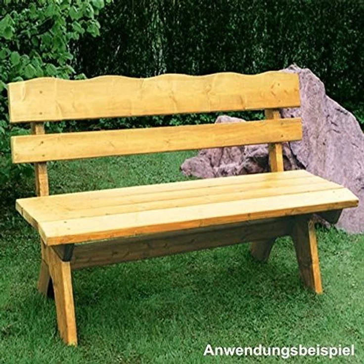 Frg 'Freital' Gartenbank, 3 Sitzer, Kiefernholz massiv hellbraun, 150 x 60 x 82 cm – Bild 2