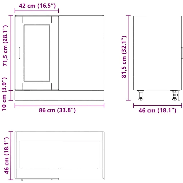 vidaXL Küchenunterschrank Porto Artisan-Eiche Holzwerkstoff 854307 – Bild 12