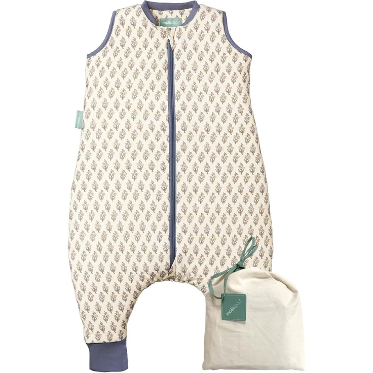 molis&co - Baby Schlafsack mit Füßen 2.5 TOG - Ganzjahres Schlafsack - Babyschlafsack mit Beinen - 100% Baumwolle (Oeko-TEX 100), Winterschlafsack Premium Qualität - White Lily (90 cm) – Bild 1