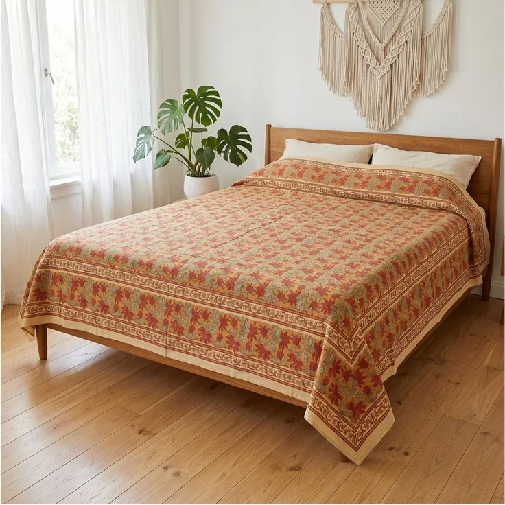 Guru-Shop Tagesdecke Blockdruck Tagesdecke, Bett & Sofaüberwurf,.. – Bild 2