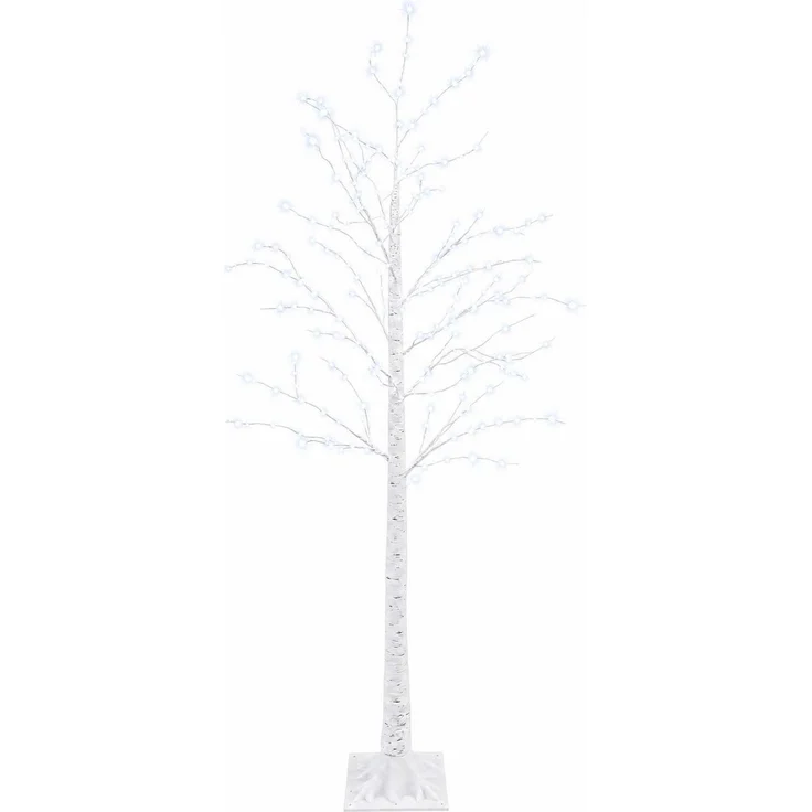 vidaXL Birken-Weihnachtsbaum Weiß 22 x 22 x 180 cm Kunststoff 319 LEDs 42055356 – Bild 2