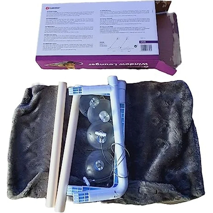 Flamingo Katzen-Hängematte Fensterhängematte Chill grau – Bild 6