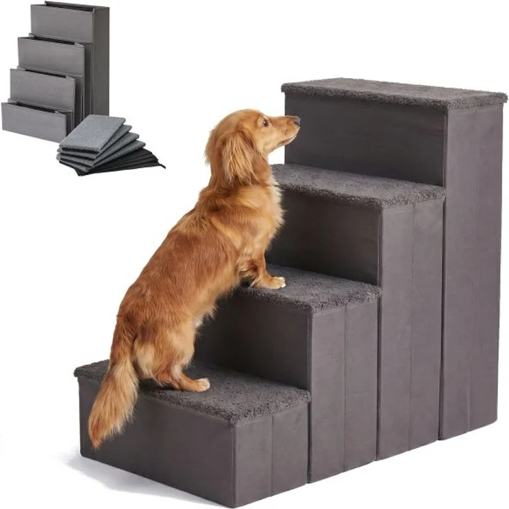 Relaxdays Faltbare Hundetreppe mit Stauraum – Bild 1