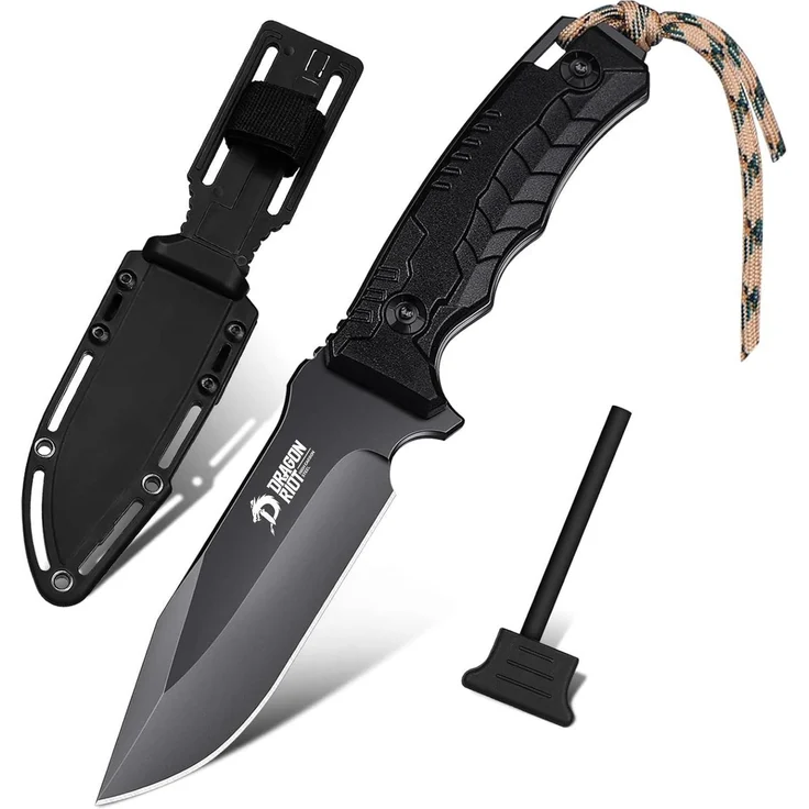 Outdoor Survival Bushcraft Messer Full Tang D2 Klinge G10 Griff Scheide 12cm – Bild 1