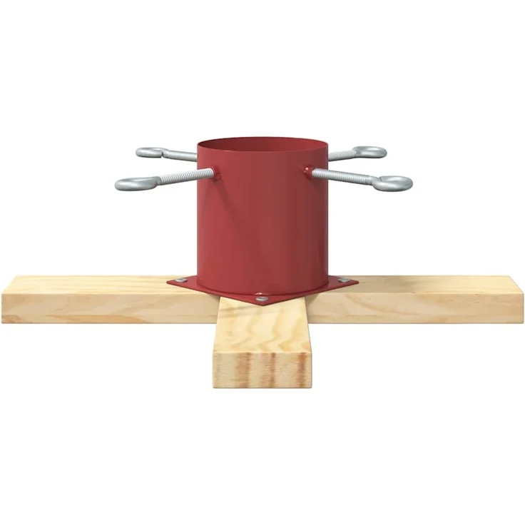 vidaXL Weihnachtsbaumständer Rot 50 x 50 x 16 cm Massives Kiefernholz 42019195 – Bild 4