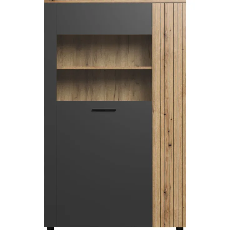 Highboard Esteban in grau und Eiche Evoke 90 x 146 cm