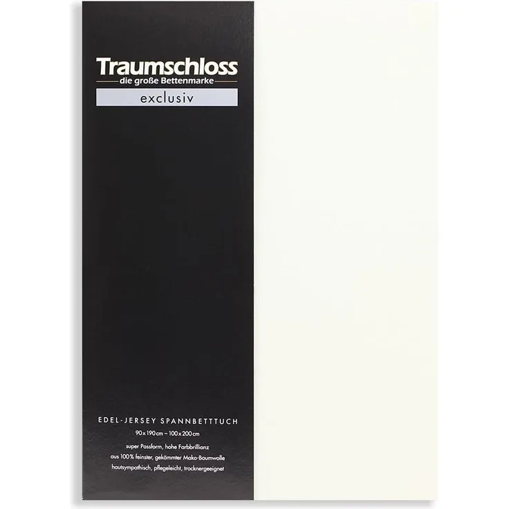 Traumschloss Exclusiv Edel-Jersey Spannbettlaken schnee 180-200x200