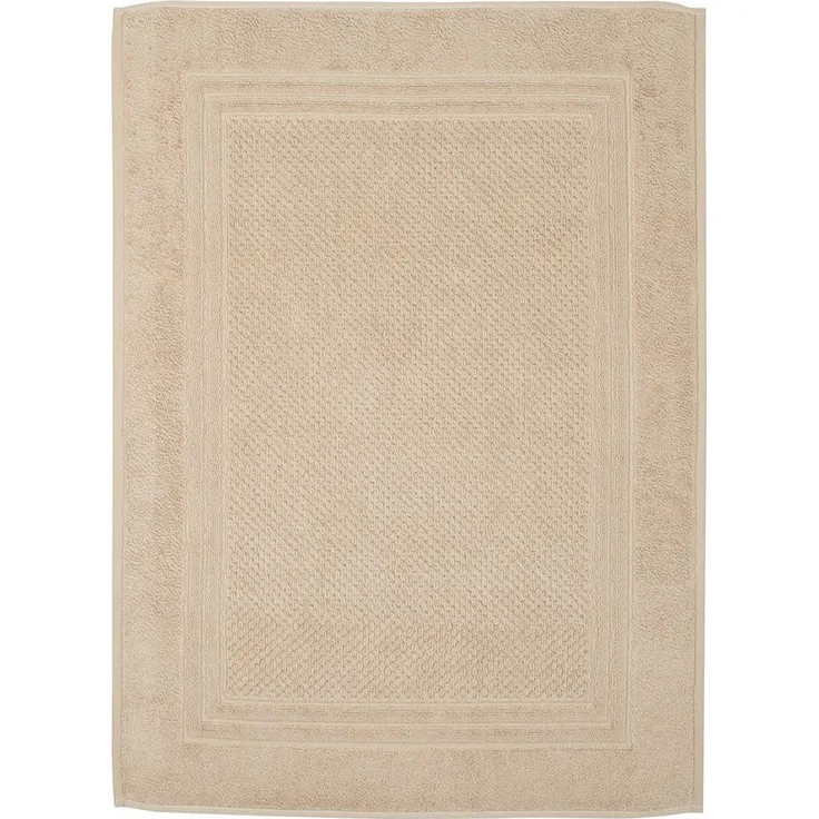 ROSS Duschmatte Unifond, Höhe 1 mm, strapazierfähig, fußbodenheizungsgeeignet, Baumwolle, rechteckig, Uni mit Bordüre, Badezimmerteppich, waschbar