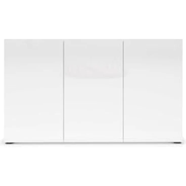 Dmora - Kommode Polokwane, Wohnzimmerbuffet, Wohnzimmer-Sideboard, Moderne Küchen-Speisekammer, Made in Italy, 135x38h79 cm, Glänzendes Weiß – Bild 4