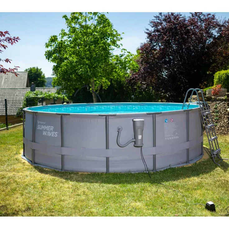 Summer Waves Elite Frame Pool, Komplettset, Grau, Ø 488x122 cm – Bild 2