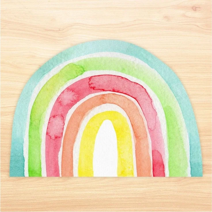 nikima Platzset stabiles Vinyl Tischset Regenbogen bunt Kinder Platzset abwaschbar, (1-St) – Bild 2